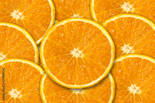 background of half cut orange on orange background