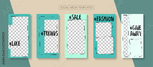 Social Stories Cool Vector Layout.