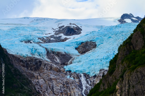 Close view of a glacier in Kenai fjords National Park, Seward, Alaska, United States, North America