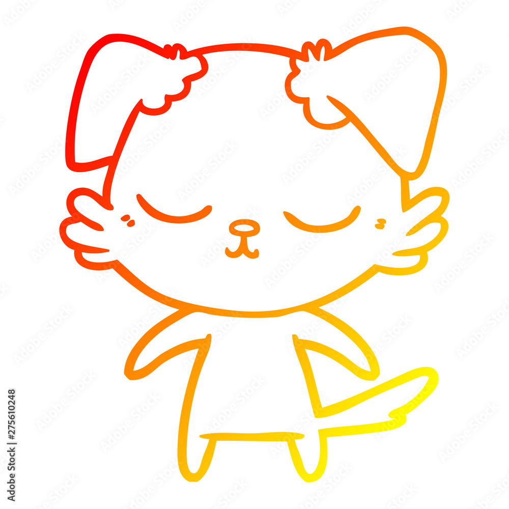 warm gradient line drawing cute cartoon dog warm gradient line drawing cute cartoon dog