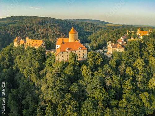 The castle Veveri in Brno Bystrc from above, Czech Republic