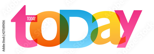 TODAY colorful vector typography banner