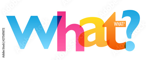 WHAT? colorful vector typography banner