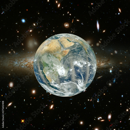 View of the planet earth from space. Gas, nebula, stars. The elements of this image furnished by NASA.