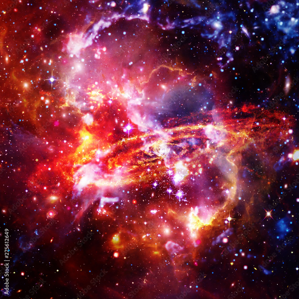Obraz premium Space Background with Colorful Galaxy Cloud Nebula. The elements of this image furnished by NASA.