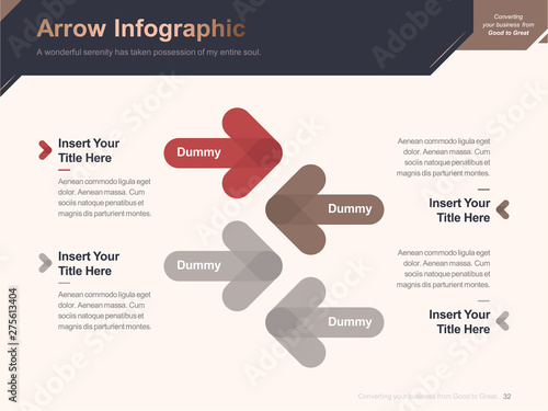 Flat business presentation brochure vector slide template with awesome layout vector color diagrams