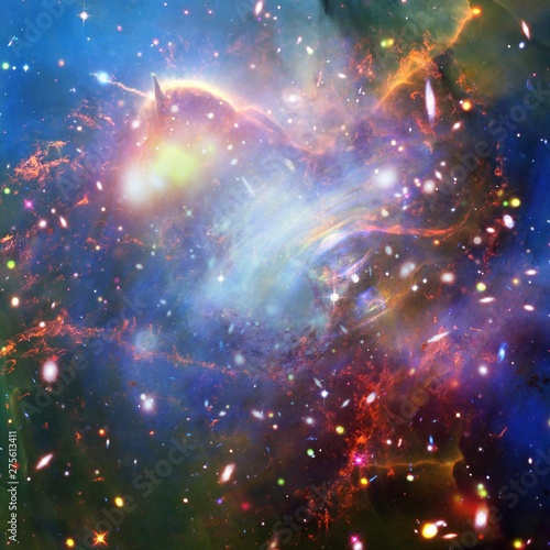 Beautiful galaxy. Nebulae and stars. The elements of this image