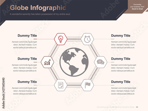 Wallpaper Mural Flat business presentation brochure vector slide template with awesome layout vector color diagrams Torontodigital.ca