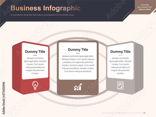 Flat business presentation brochure vector slide template with awesome layout vector color diagrams