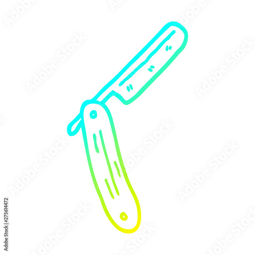 cold gradient line drawing cartoon old style razor