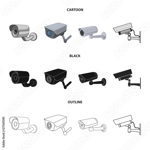 Vector design of camcorder and camera sign. Set of camcorder and dashboard stock vector illustration.