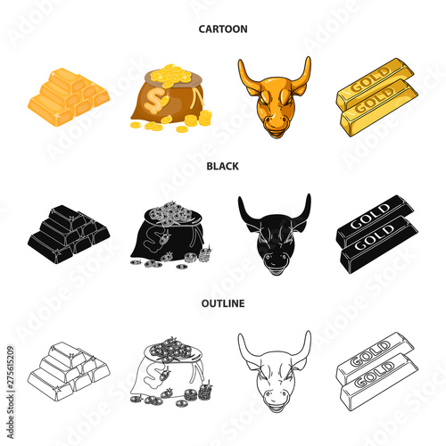 Vector design of and gold icon. Set of and golden stock symbol for web.