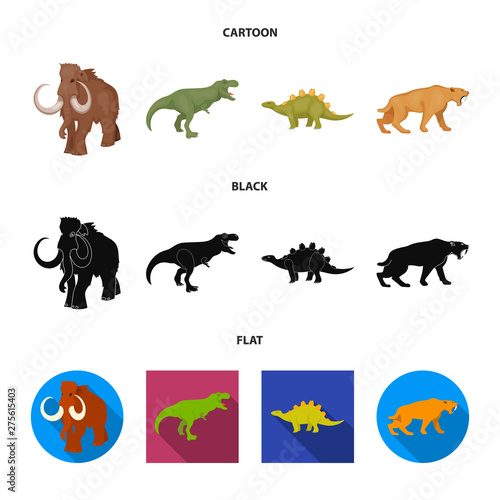 Isolated object of animal and character logo. Set of animal and ancient vector icon for stock.