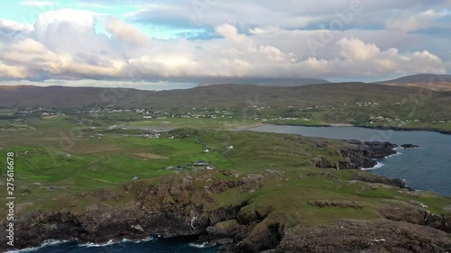 Aerial view of the landscape at Glencolumbkille in County DOnegal, Ireland photo