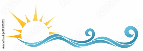 Sun and Blue Wave Symbol.