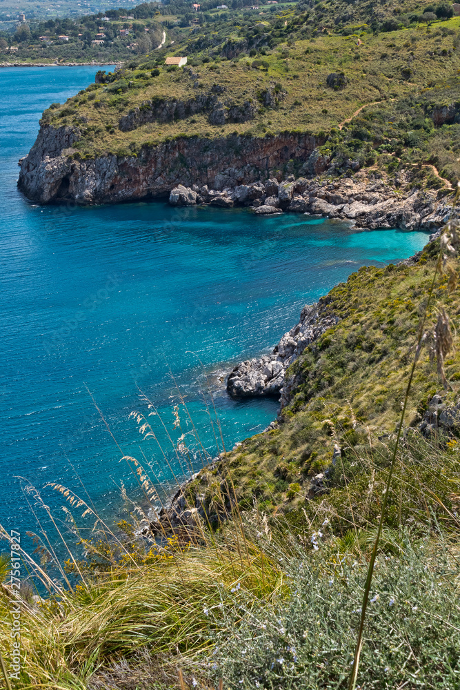 The cristal clear waters of the sea at the Oasi dello Zingaro natural reserve, San Vito Lo Capo, Sicily