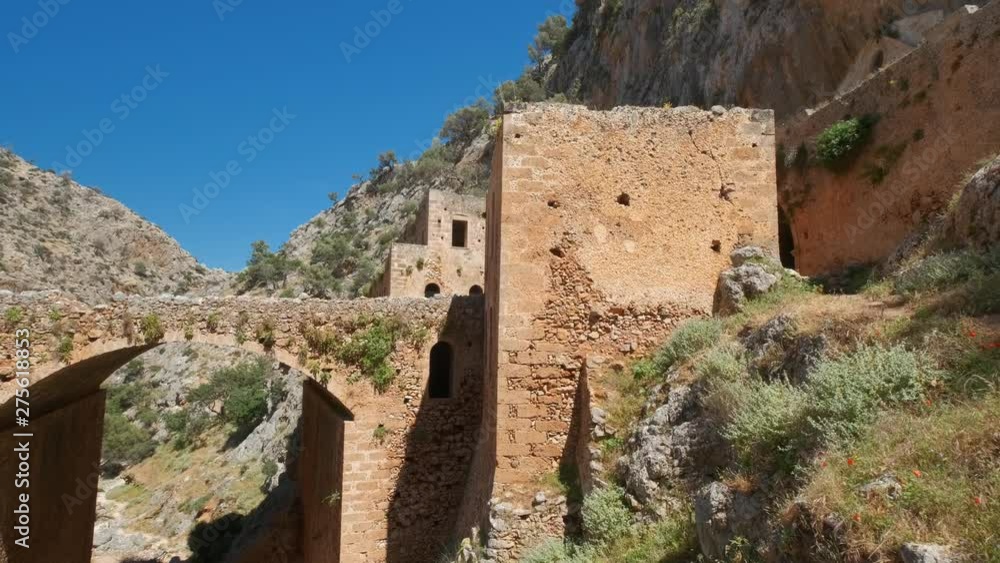 Riuns of Katholiko monastery, Chania region on Crete island, Greece Riuns of Katholiko monastery, Chania region on Crete island, Greece