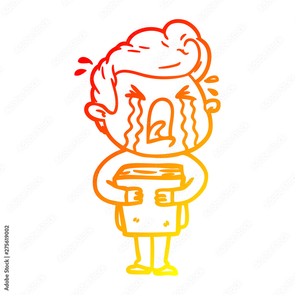 warm gradient line drawing cartoon crying man warm gradient line drawing cartoon crying man