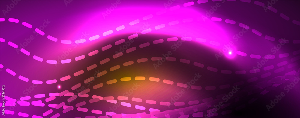 Fototapeta premium Shiny neon lines techno magic futuristic background, magic energy space light concept, abstract background wallpaper design