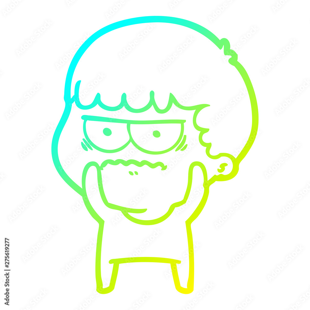 cold gradient line drawing cartoon annoyed man cold gradient line drawing cartoon annoyed man
