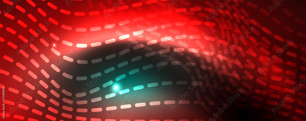 Fototapeta premium Shiny neon vector wave line abstract background, motion concept