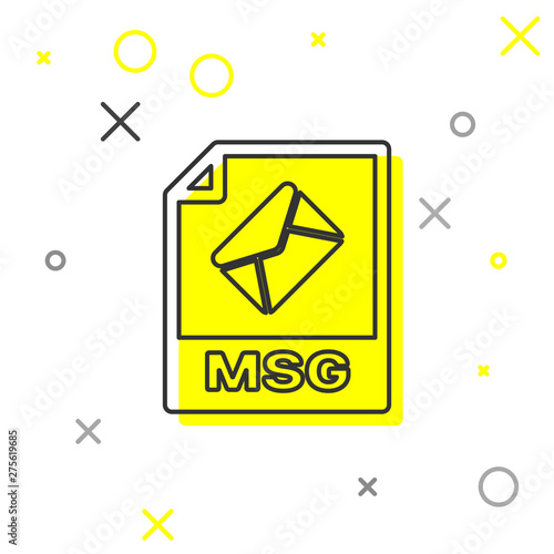 Grey MSG file document icon. Download msg button line icon isolated on white background. MSG file symbol. Vector Illustration