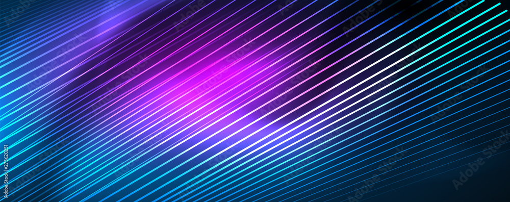 Neon blue glowing lines, magic energy space light concept, abstract background wallpaper design Neon blue glowing lines, magic energy space light concept, abstract background wallpaper design