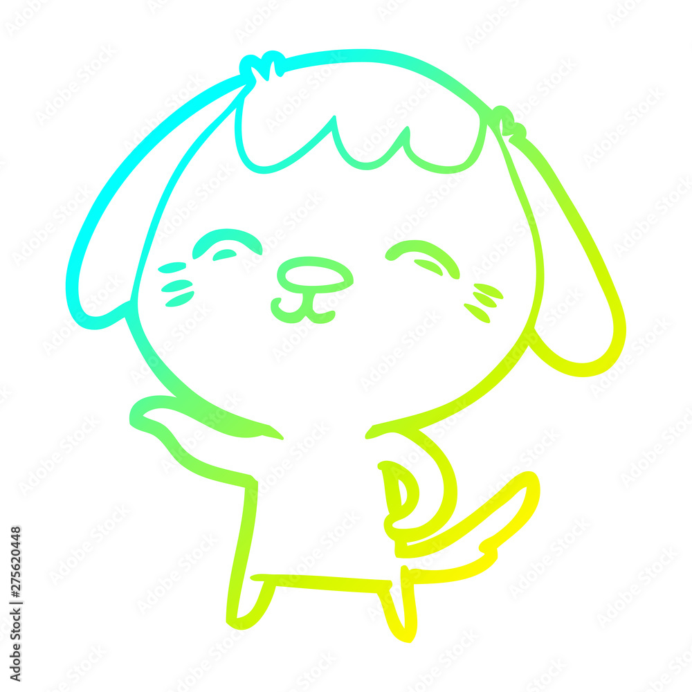 cold gradient line drawing happy cartoon dog cold gradient line drawing happy cartoon dog