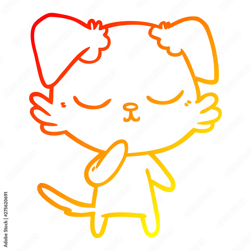warm gradient line drawing cute cartoon dog warm gradient line drawing cute cartoon dog