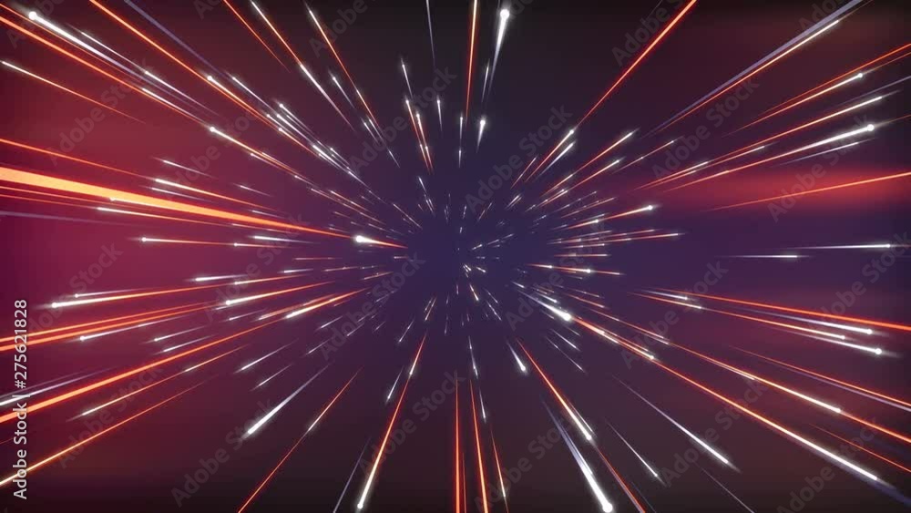 Hyper jump flight in space. Computer generated abstract cosmic background. Orange glowing stars, cosmos. Big bang, galaxy, speed of light. 3D render loop animation. 4K, Ultra HD resolution. Hyper jump flight in space. Computer generated abstract cosmic background. Orange glowing stars, cosmos. Big bang, galaxy, speed of light. 3D render loop animation. 4K, Ultra HD resolution.