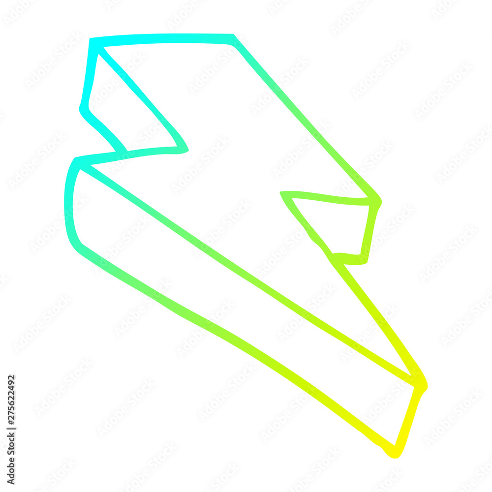 cold gradient line drawing cartoon thunder bolt cold gradient line drawing cartoon thunder bolt