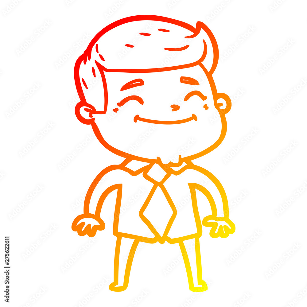 warm gradient line drawing happy cartoon businessman warm gradient line drawing happy cartoon businessman