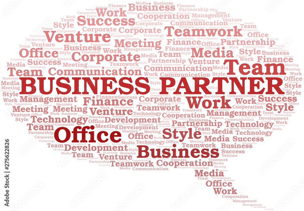Business Partner word cloud. Collage made with text only. Business Partner word cloud. Collage made with text only.