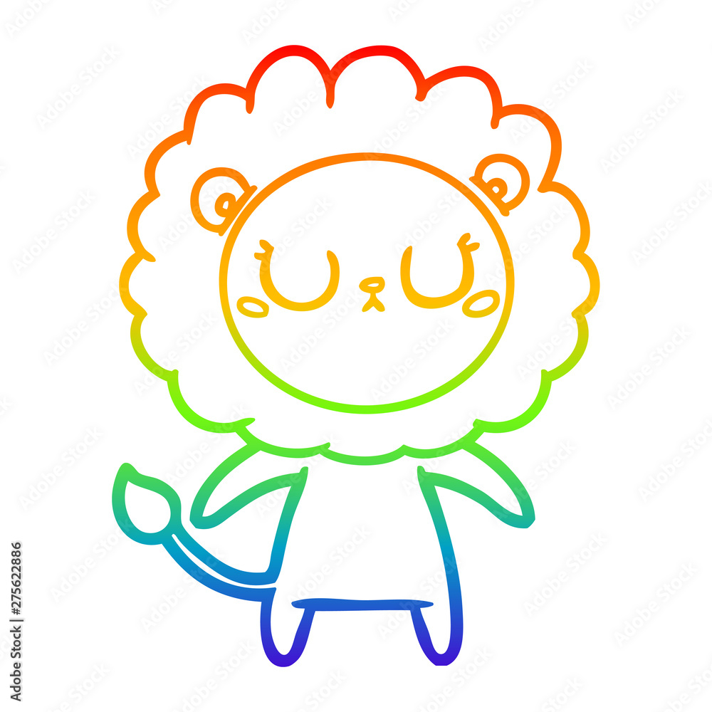 rainbow gradient line drawing cartoon lion rainbow gradient line drawing cartoon lion