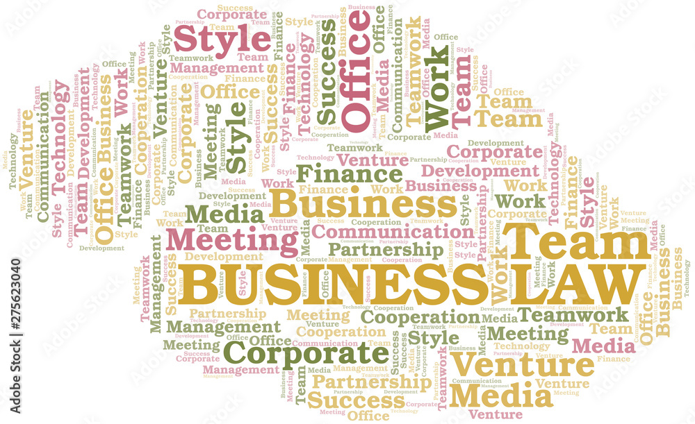 Fototapeta premium Business Law word cloud. Collage made with text only.