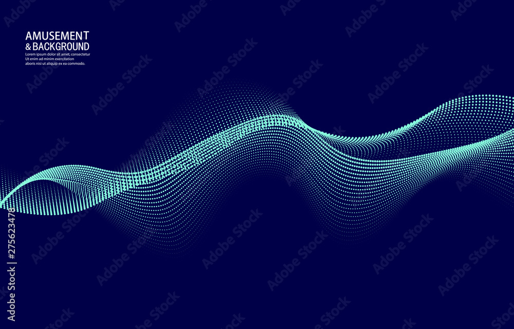 Vector blue curve particle background