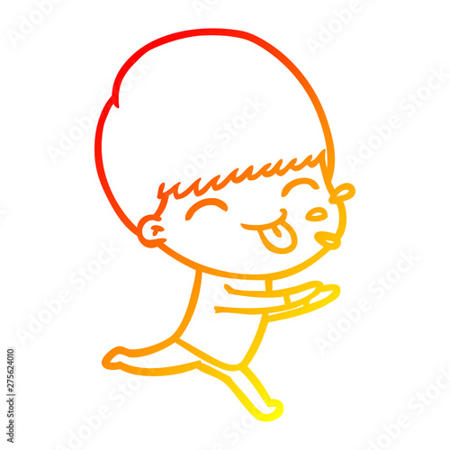 warm gradient line drawing cartoon rude man