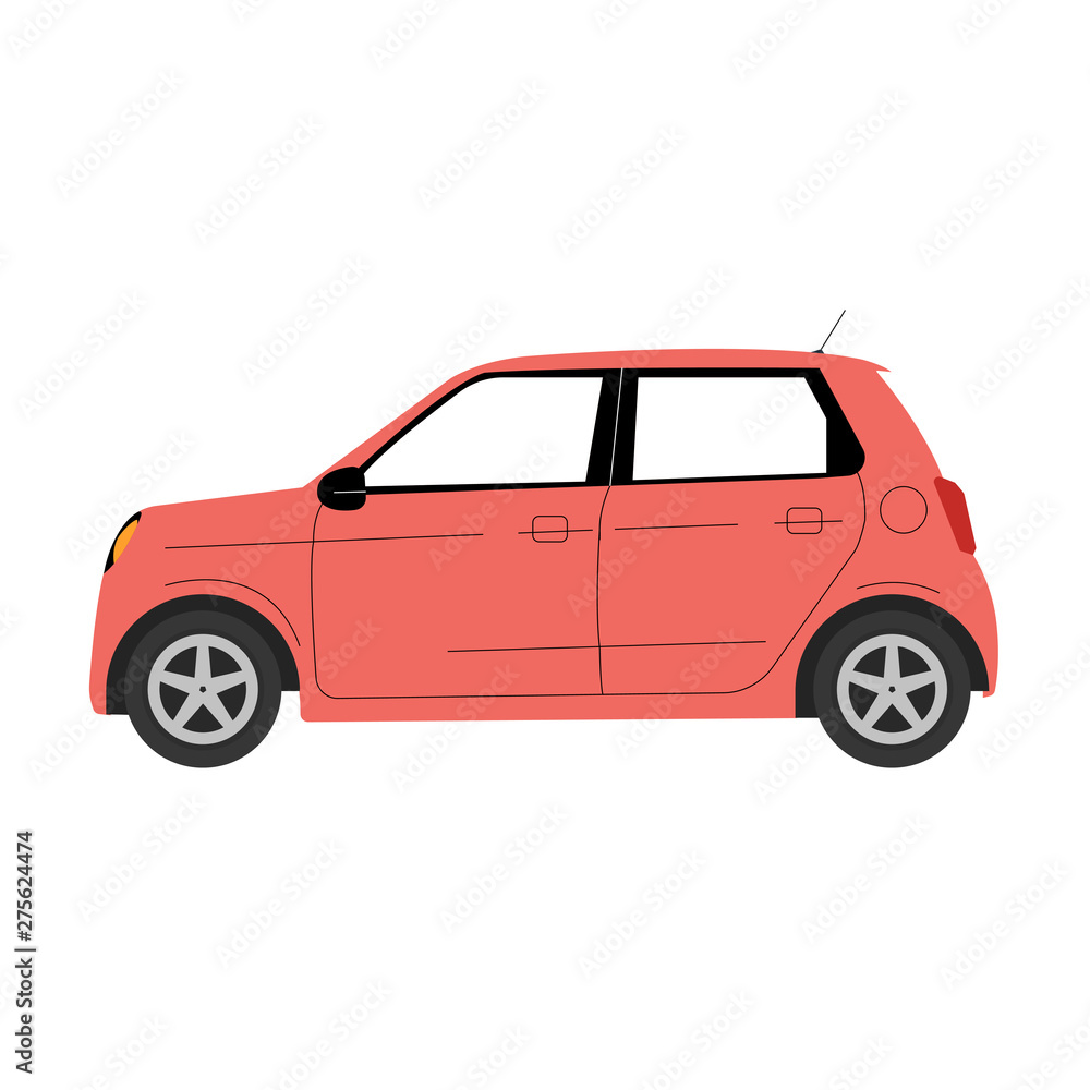 Red euro mini Car icon Vector illustration
