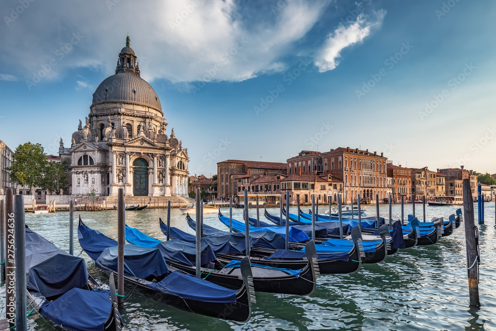 Basilica di Santa Maria della Salute in Venice, Italy. Scenic travel background.
