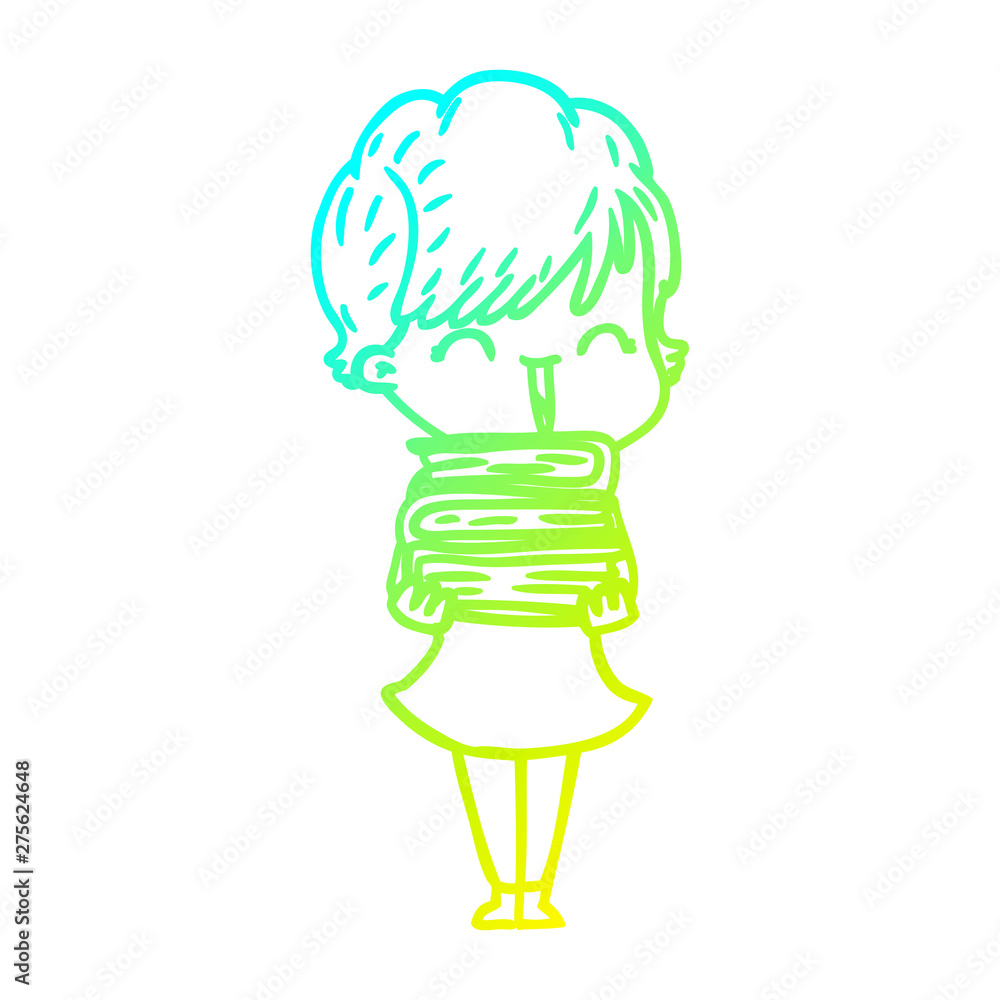 cold gradient line drawing cartoon laughing woman cold gradient line drawing cartoon laughing woman