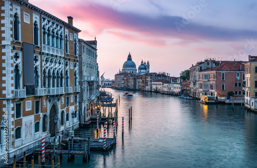 Architecture of Venice, Italy at sunrise. Travel background.