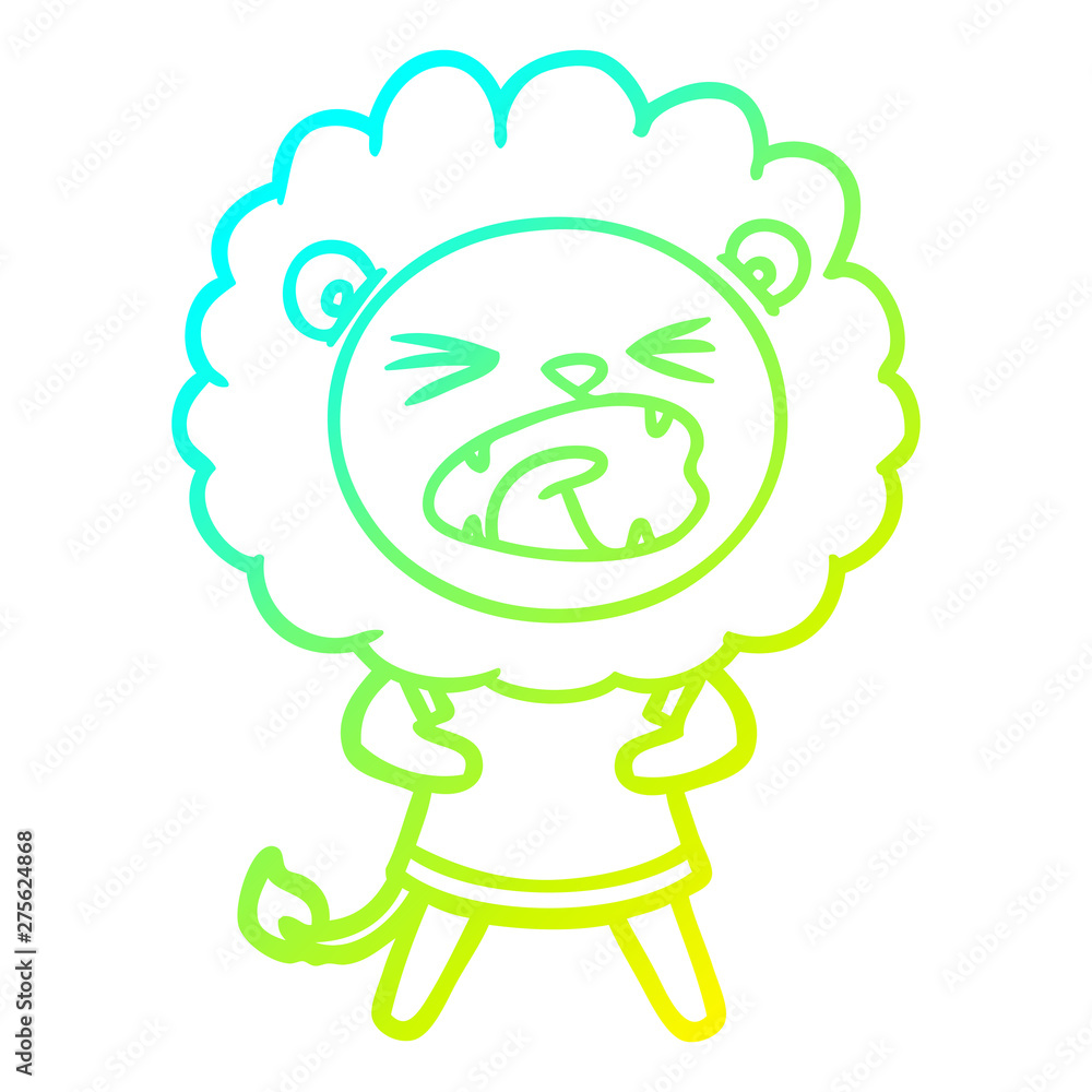 cold gradient line drawing cartoon lion cold gradient line drawing cartoon lion