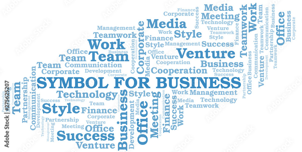Symbol For Business word cloud. Collage made with text only. Symbol For Business word cloud. Collage made with text only.