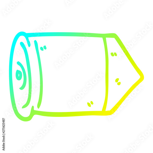 cold gradient line drawing cartoon golden bullet