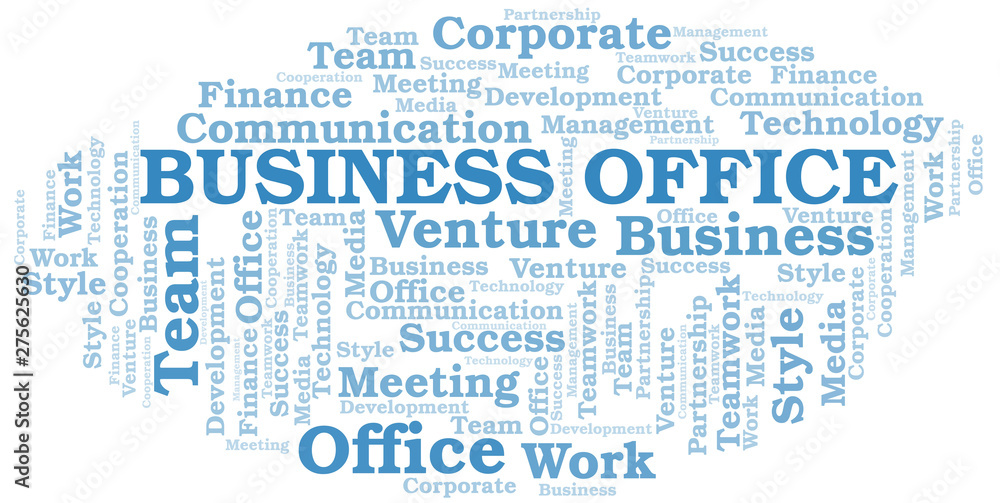 Business Office word cloud. Collage made with text only. Business Office word cloud. Collage made with text only.