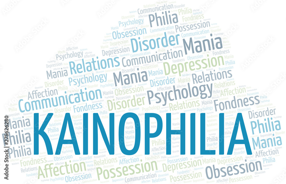 Kainophilia word cloud. Type of Philia.