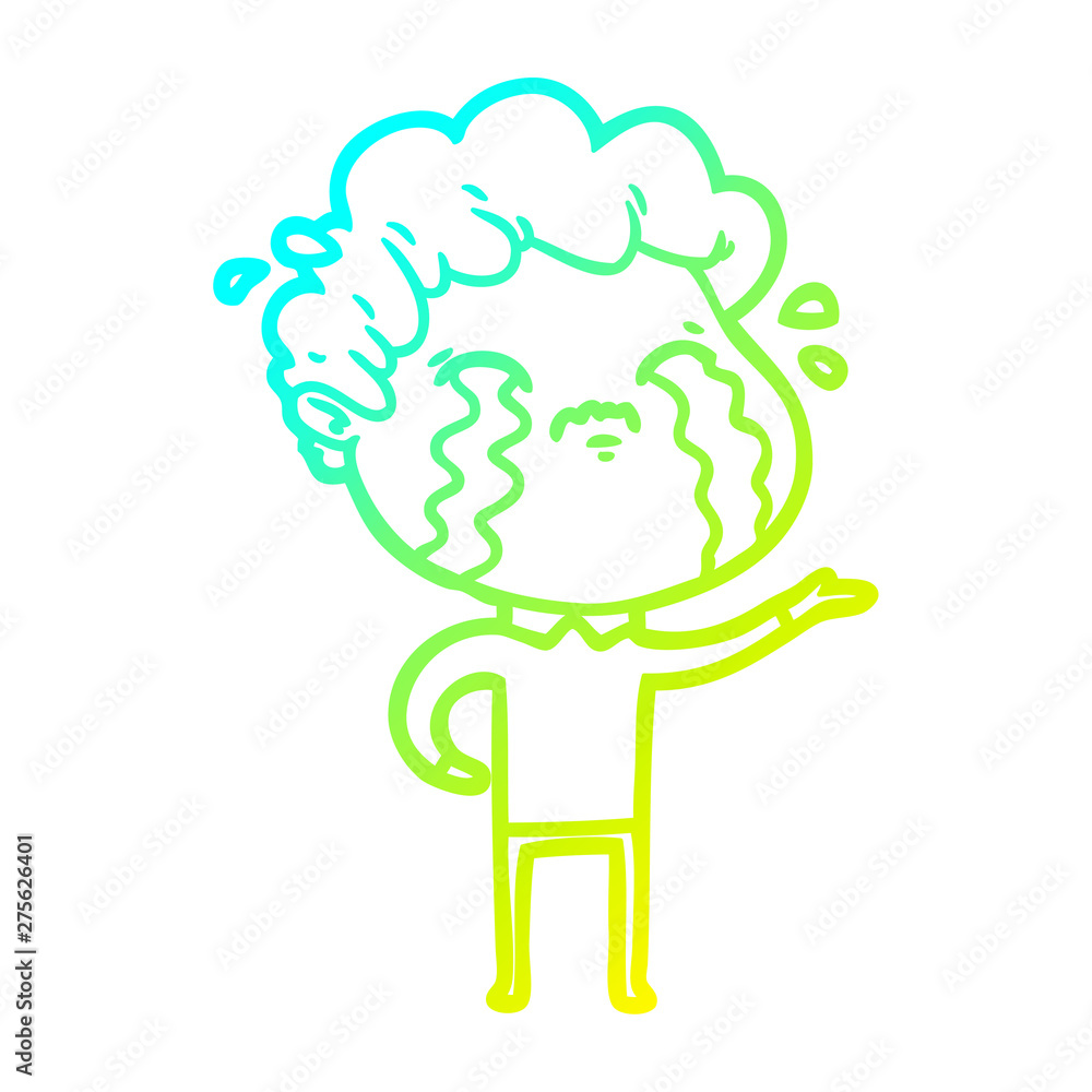 cold gradient line drawing cartoon man crying cold gradient line drawing cartoon man crying