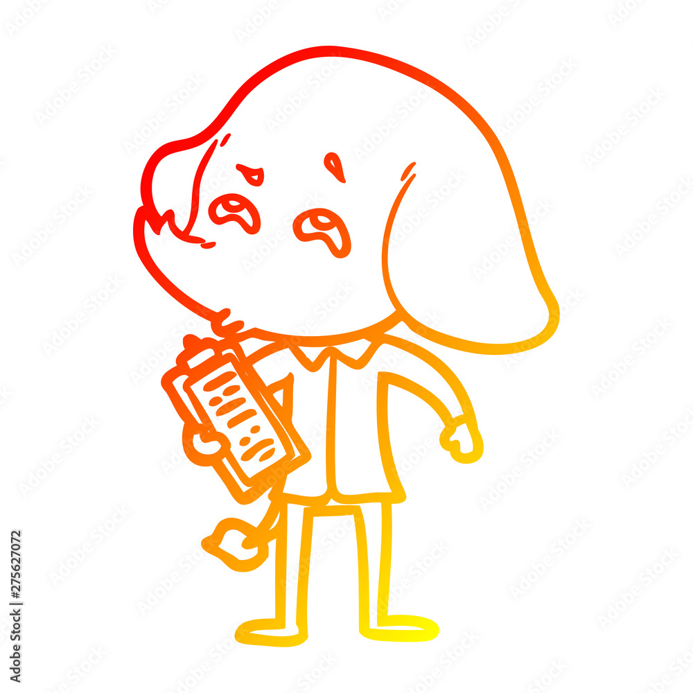 warm gradient line drawing cartoon elephant remembering warm gradient line drawing cartoon elephant remembering