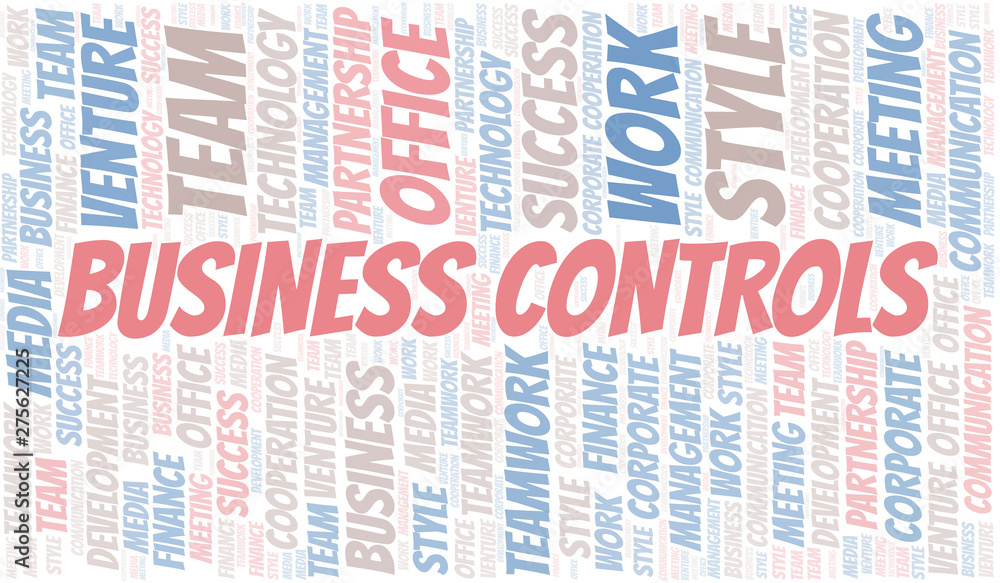 Obraz premium Business Controls word cloud. Collage made with text only.