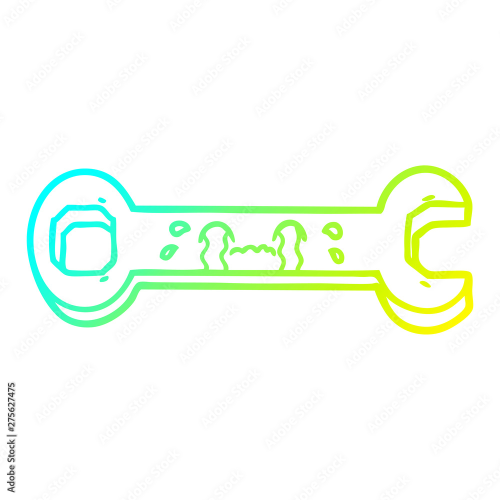 cold gradient line drawing cartoon crying spanner cold gradient line drawing cartoon crying spanner